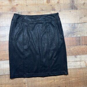 Chico's Additions Black Printed Skirt with Side Zipper size Small (Chico's 0)